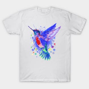 Colibri - hummingbird bird - water colors T-Shirt